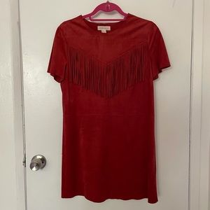 Western Suede Fringe Dress